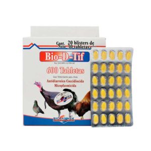 Bio-D-Tif 600 Tabletas — Coccidiocida y antibacteriano para Aves 600 tabletas