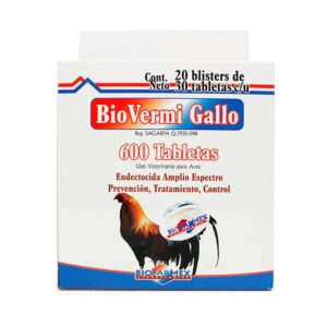 Bio Vermi Gallo 600 Tabletas — Endectocida de amplio espectro para aves