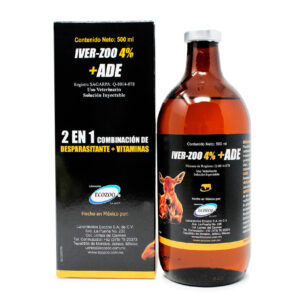 Iver-Zoo 4% + ADE — Antiparasitario con vitaminas para bovinos 500 ml