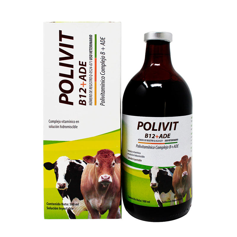 Polivit B12 + ADE — Polivitamínico Complejo B + ADE para bovinos y caballos 10 ml