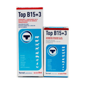 Top B15+3 — Suplemento vigorizante y reconstituyente para bovinos y caballos 10 ml