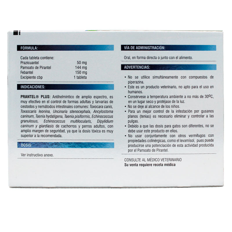 Prantel® Plus — Antihelmíntico de amplio espectro para perros chicos a medianos
