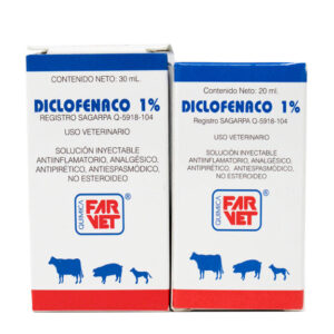 Diclofenaco 1% — Antiinflamatorio no esteroide para bovinos y caballos 20 ml, 30 ml
