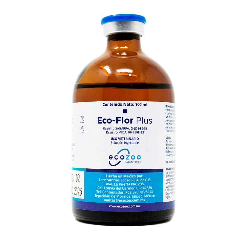 ECO-FLOR PLUS — Antibiótico de amplio espectro para bovinos 100 mL y 250 mL