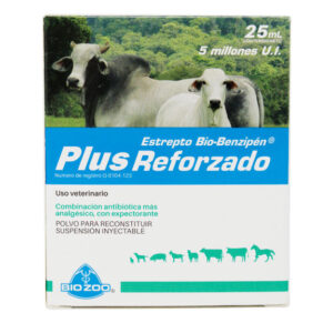 Estrepto Bio-Benzipén Plus Reforzado — Combinación antibiótica con analgésico y expectorante para Bo