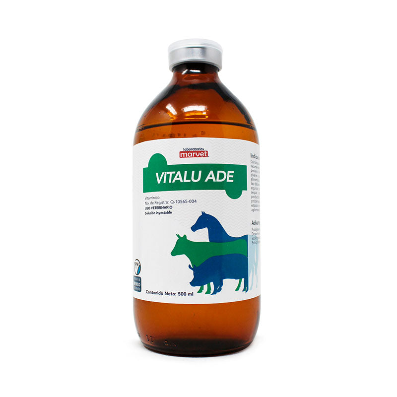 Vitalu ADE — Suplemento vitamínico concentrado para bovinos, caballos, aves y cerdos 500 ml