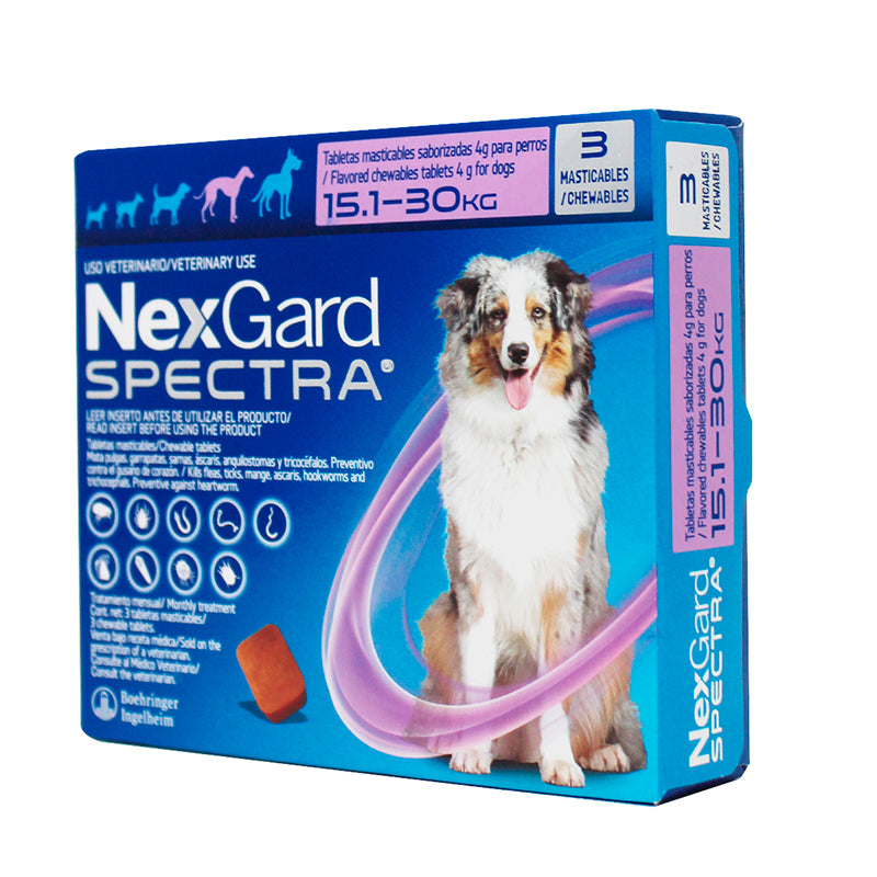 Nexgard Spectra® 3 masticables — Antiparasitario interno y externo para perros