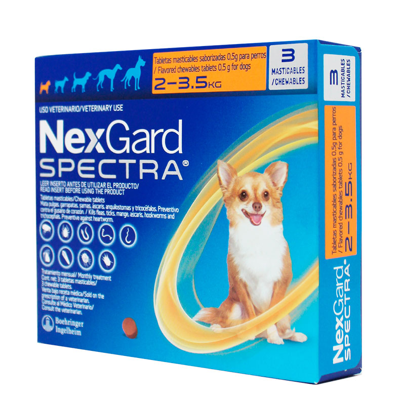 Nexgard Spectra® 3 masticables — Antiparasitario interno y externo para perros