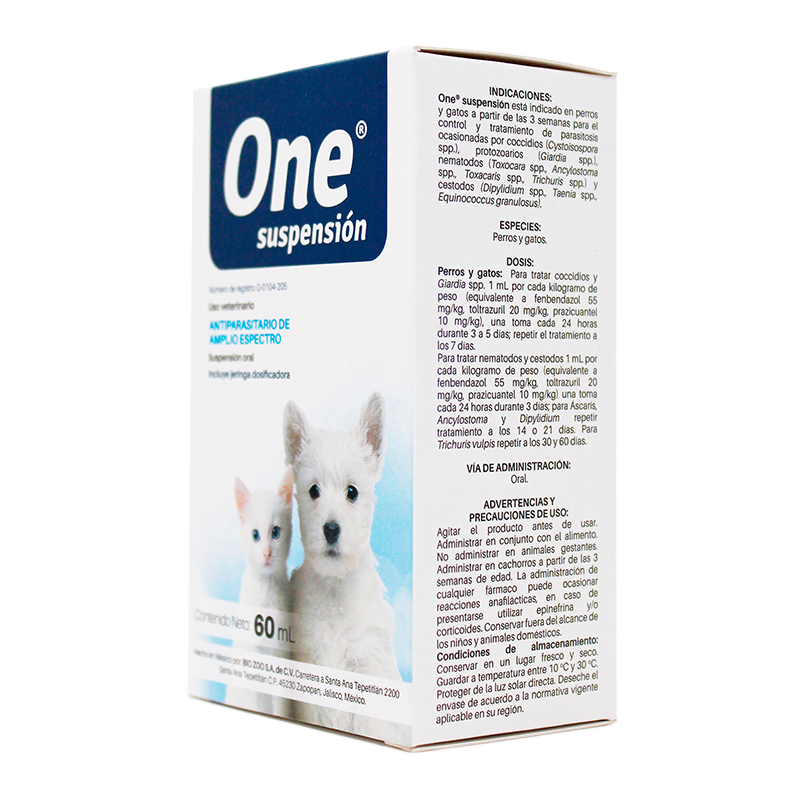 One® suspensión — Antiparasitario de amplio espectro para perros y gatos