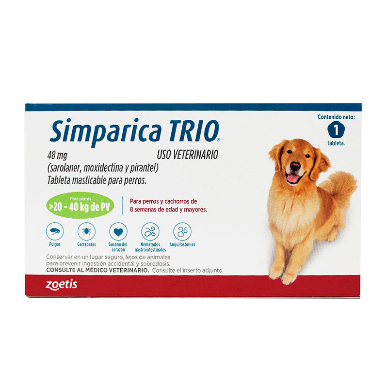 Simparica TRIO® — Antiparasitario Interno y Externo para Perros 1 Tableta