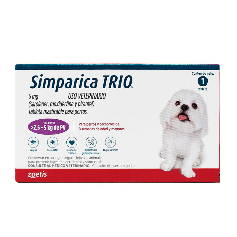 Simparica TRIO® — Antiparasitario Interno y Externo para Perros 1 Tableta