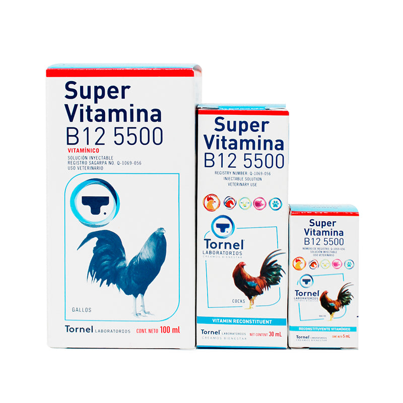 Super Vitamina B12 5500 — Complejo vitamínico inyectable para bovinos y caballos