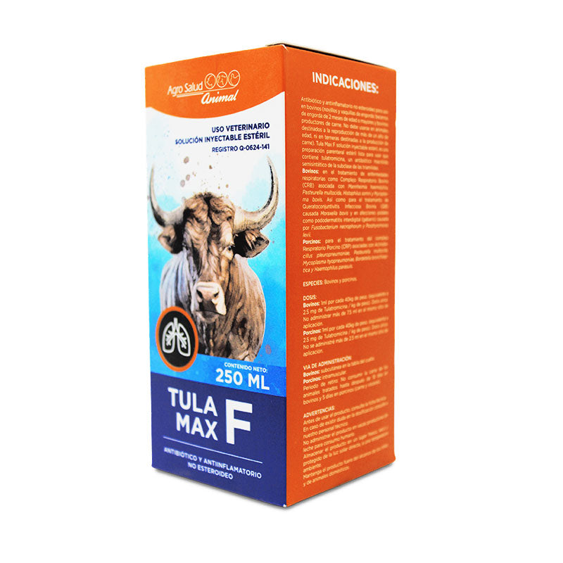 Tula Max F — Antibiótico macrólido y AINE para bovinos 100 ml, 250 ml